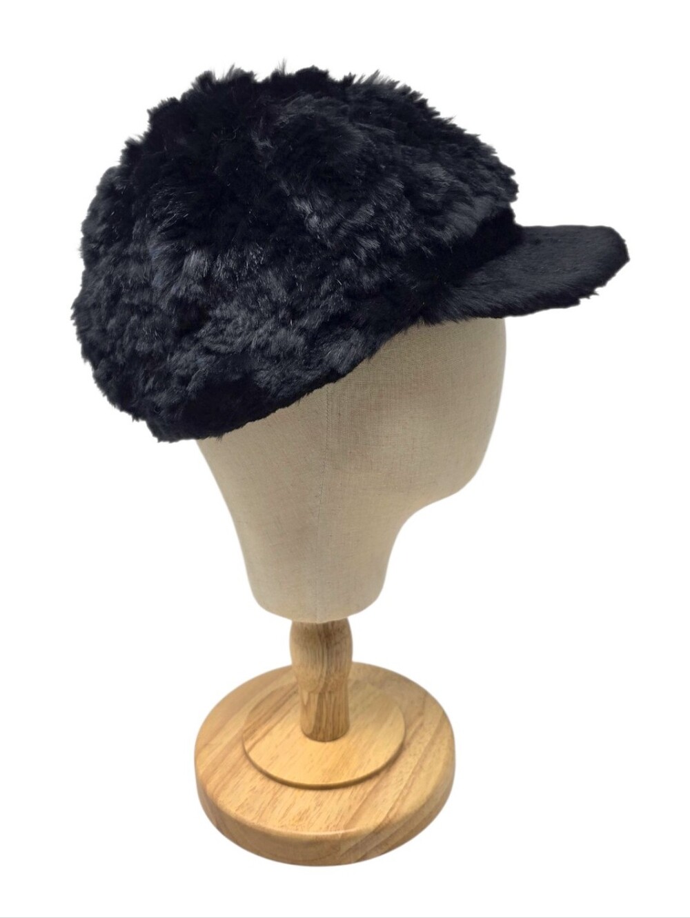 Vintage Mitchie’s Black Genuine Rabbit Fur Floppy Brim Hat Black Women's 7 1/2